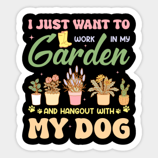 Gardening Dog Lover Gardener Garden Plants Gift For men Women Sticker